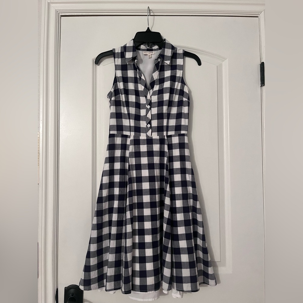 Maison Jules- Navy Blue Collard Midi Dress (XS)